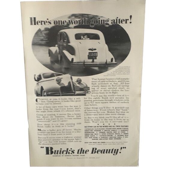 Vintage 1938 Buick Worth Going After Ad Advertisement - Picture 2 of 4